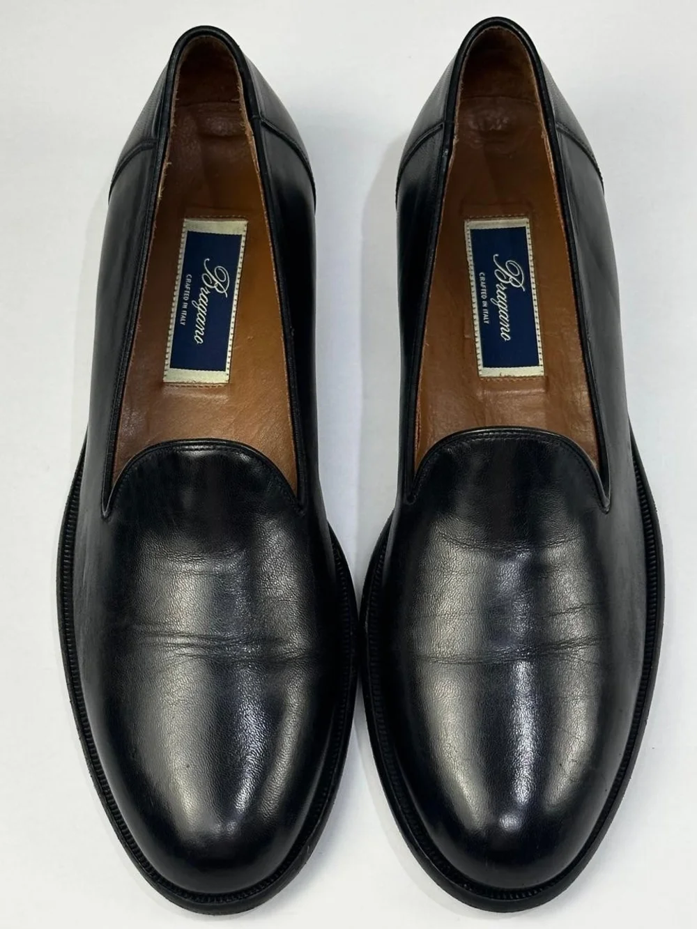 Bragano Cole Haan Italian Mens 10.5 N Black Leather Venetians Slip On Loafers